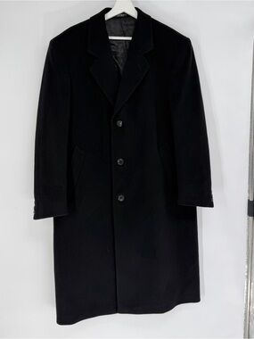 Silver Cloud Wool Cashmere Blend Black Overcoat 42 Regular